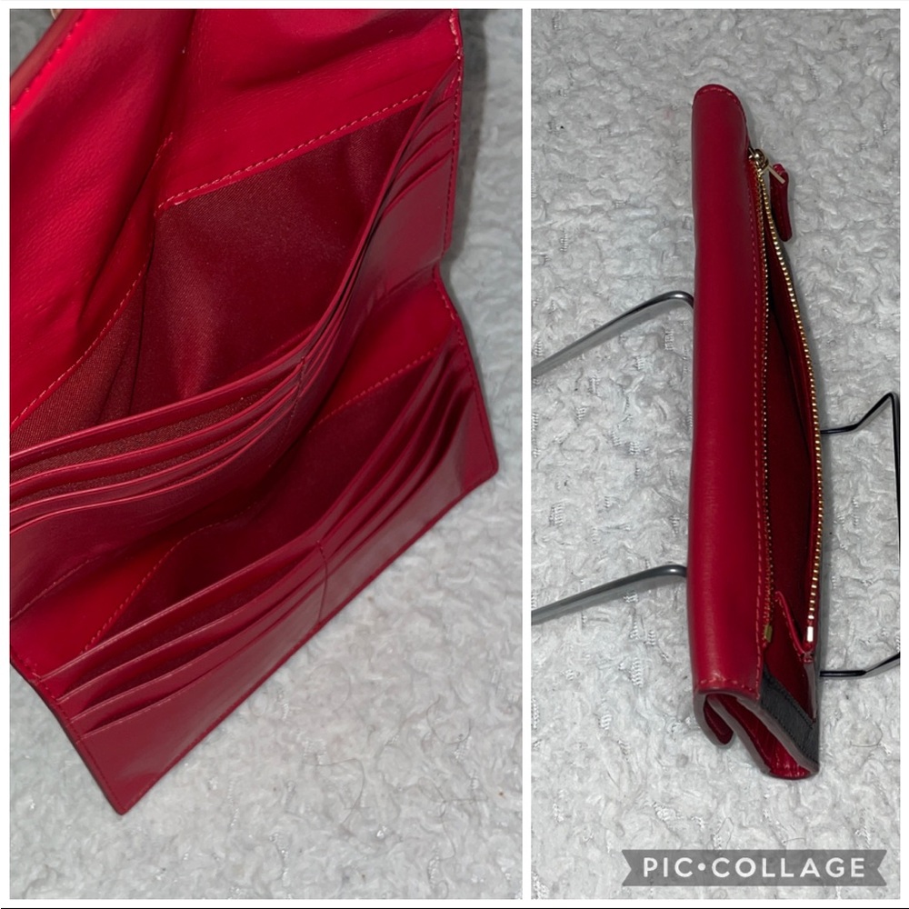 Coach Signature Cavas Elle Hobo Bag and Wallet Set in Brown w Red Leather Trim - Picture 14 of 17